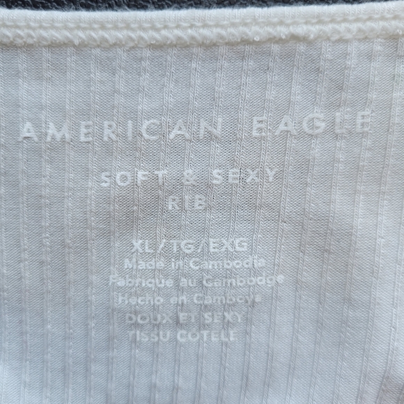 American Eagle Tie Dye Snap Front Baby Tee with Scalloped Edges, BNWT, Size XL - Picture 5 of 8